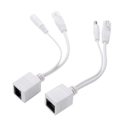 ARTICHOKE 10pcs(5pair) POE Splitter POE Switch POE Cable Adapter Tape Screened 5V 12V 24V 48V Power Supply Cable 5.5 * 2.1mm(White-5pair)
