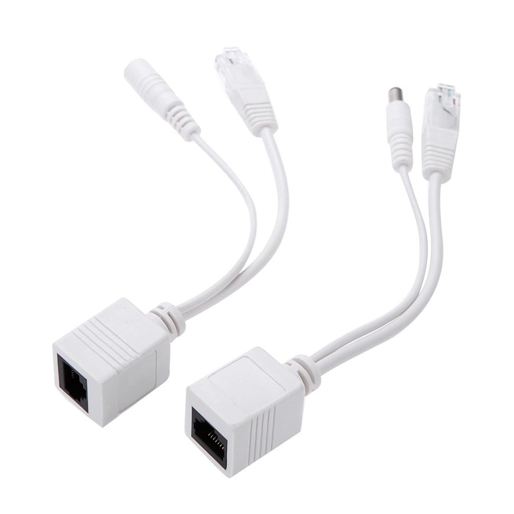 ARTICHOKE 10pcs(5pair) POE Splitter POE Switch POE Cable Adapter Tape Screened 5V 12V 24V 48V Power Supply Cable 5.5 * 2.1mm(White-5pair)