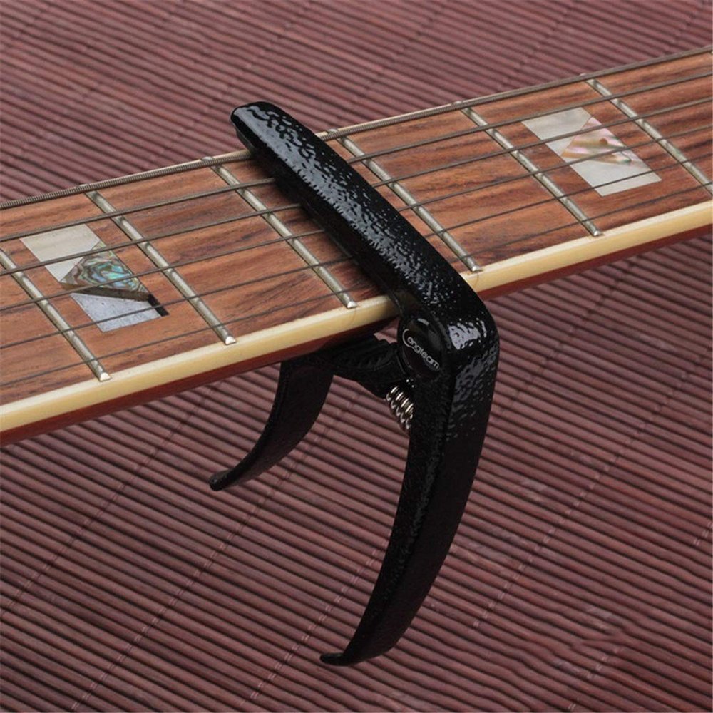 TEMKIN Classic Guitar Capo Acoustic Quick-Change-Clamp Universal Aluminium-Alloy for Key Metal Guitar (Color : Black)