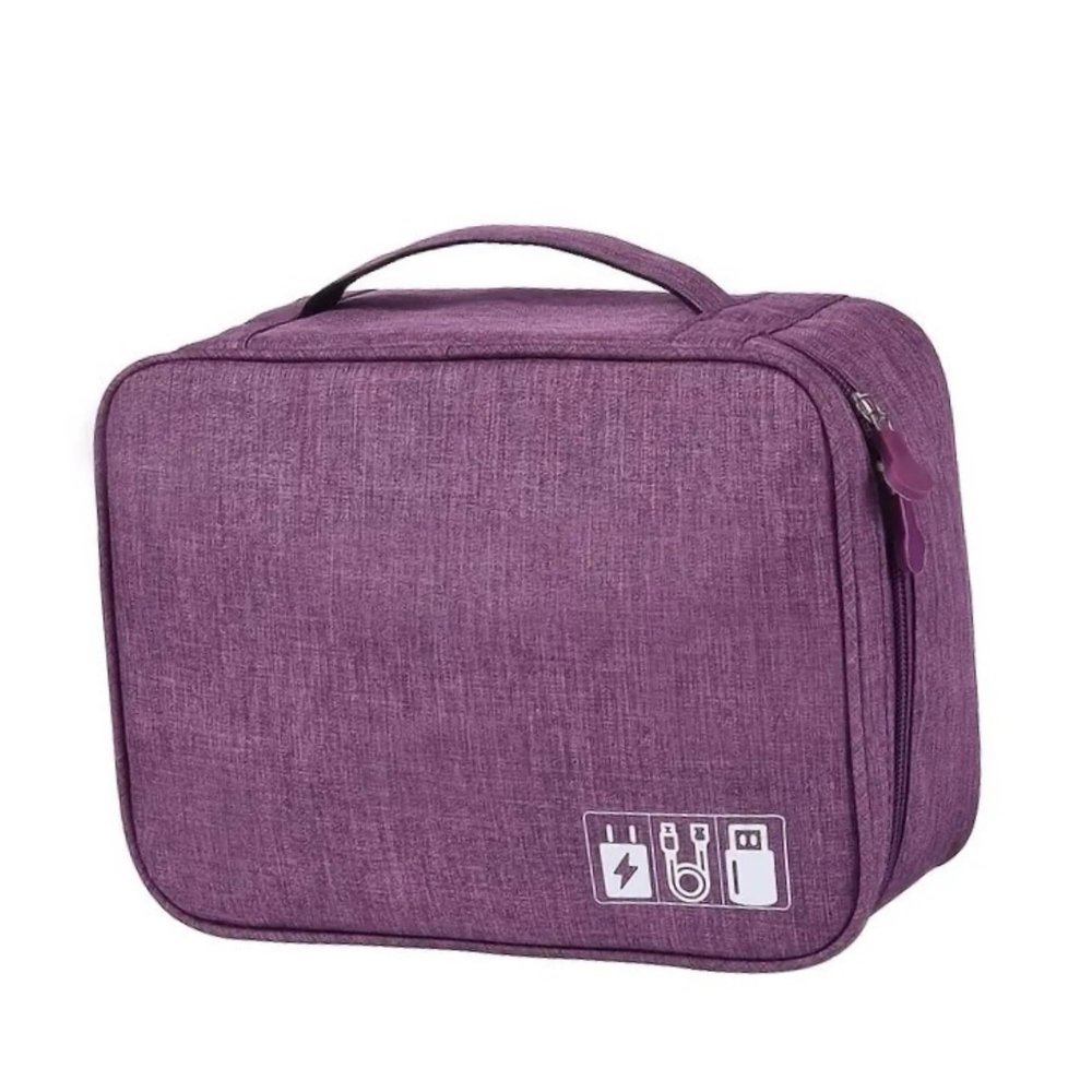 Cable and gadgets storage and organizer. Perfect for travel, office or home. Keep all your chargers, power banks and electronic accesories in one place. Customization available. (Red)