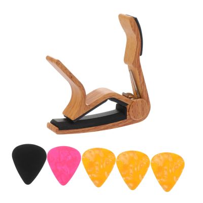 TEMKIN Guitar Capo Ukelele Pick Ukelele Tuner Metal Guitar Electric Guitar Capo Guitar Finger Picks Guitar Tuner Accessories Aluminum Alloy Folk Capo Guitar Picks Reusable Guitar Capo Guitar