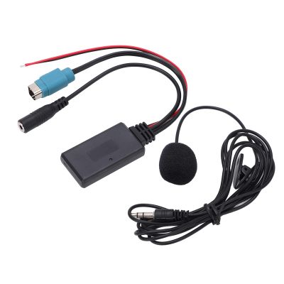 Bluetooth AUX in Cable Adapter Stereo Full Speed with Removable Microphone Replacement for Alpine 2009 and up