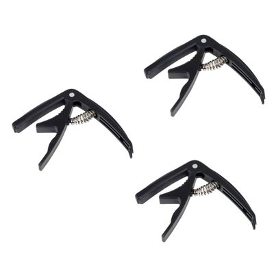 TEMKIN 3pcs Guitars Metal Universal Clip Electirc Accessory for Bass Guitar Clip-on Fast Mandolin Capo Change - on Ukulel Picks Clamp and Tuner Acoustic Style Classical Ukulele Black Guitar