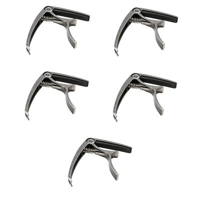 TEMKIN 5pcs Capo Ukulele Accessories Portable Guitar Guitarra Para Ni?os Ukulele Capo Guitar Tuning Accessory Metal Capo Tone Modified Clip Portable Capo Metal Guitar Capo Silver Refit Guitar