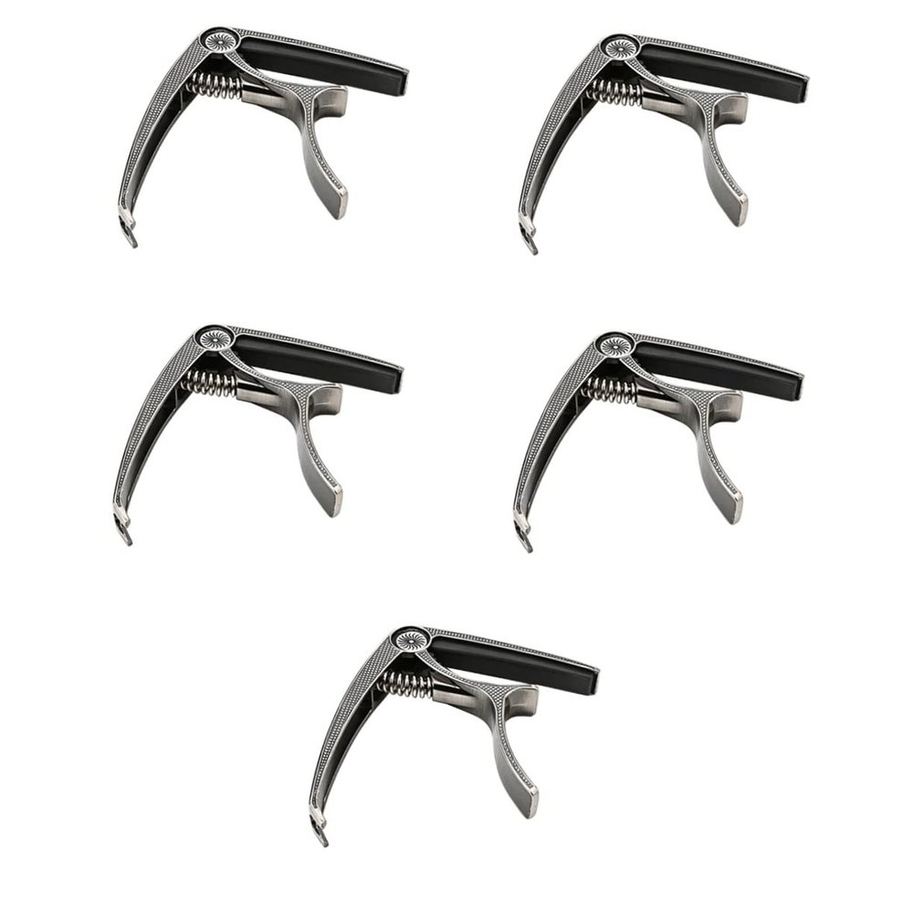 TEMKIN 5pcs Capo Ukulele Accessories Portable Guitar Guitarra Para Ni?os Ukulele Capo Guitar Tuning Accessory Metal Capo Tone Modified Clip Portable Capo Metal Guitar Capo Silver Refit Guitar