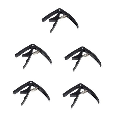 TEMKIN 5pcs Ereplacement - on Guitar Accessory Acoustic Banjo Ukulel Bass Classical Clip-on Style Change Replacement Clamp Guitars for Tuner Picks Electric Electirc Metal Ukulele Clip Guitar