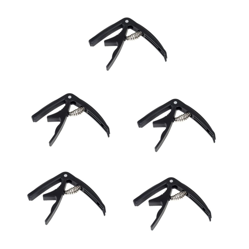 TEMKIN 5pcs Ereplacement - on Guitar Accessory Acoustic Banjo Ukulel Bass Classical Clip-on Style Change Replacement Clamp Guitars for Tuner Picks Electric Electirc Metal Ukulele Clip Guitar