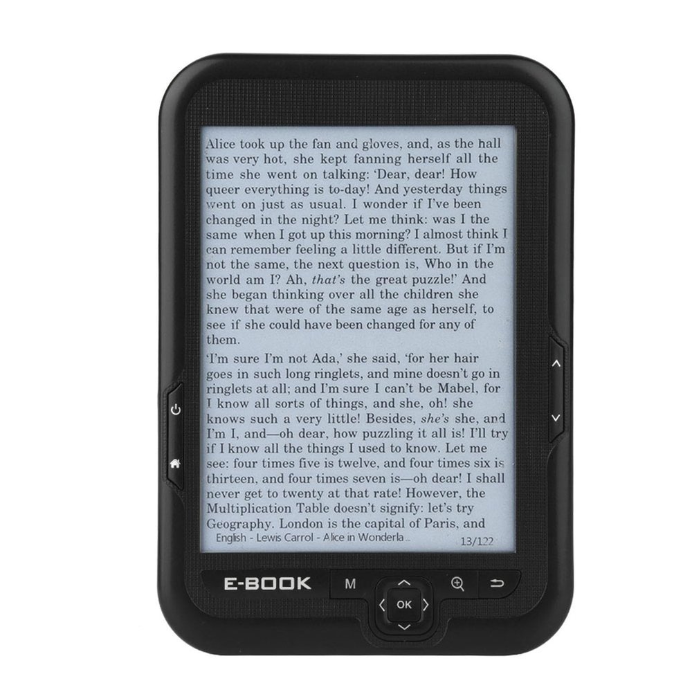 Acouto EBOOK Reader EInk 6 Inch Ereader 600 X 800 Resolution Display 300DPI Blue Cover Display This Product Adopts (8G)