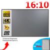 Projector Screen 16:10,100 120 inch Reflective Fabric Cloth Projection Screen for YG300 DLP LED Video Beamer (Size : 92 inch) () view 2