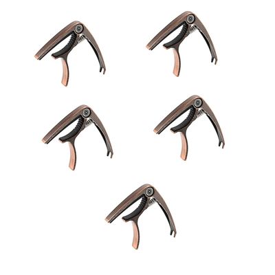 TEMKIN 5pcs Capo Guitar Capos Tuner Guitar Clip on Guitar Capo Universal Capo Ukulele Capo Ukelele Capo Useful Capo Guitar Tuning Accessory Decorate Metal Refit Coffee Metal Guitar Guitar