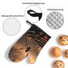 Oven Mitts and Pot Holders 3 pcs Set Oven Glove for Cooking Cobwebs with a Spider Oven Mitt Heat Resistant Kitchen Oven Gloves and Hot Pads Non-Slip Cooking Gloves for Baking Kitchen Hot Pads view 3