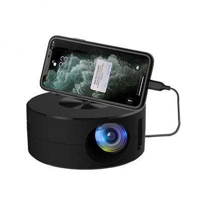 Black LED Projector Support 1080P Home Theater Media Player Home Wired Same Screen Projector (D 110*110*47mm)