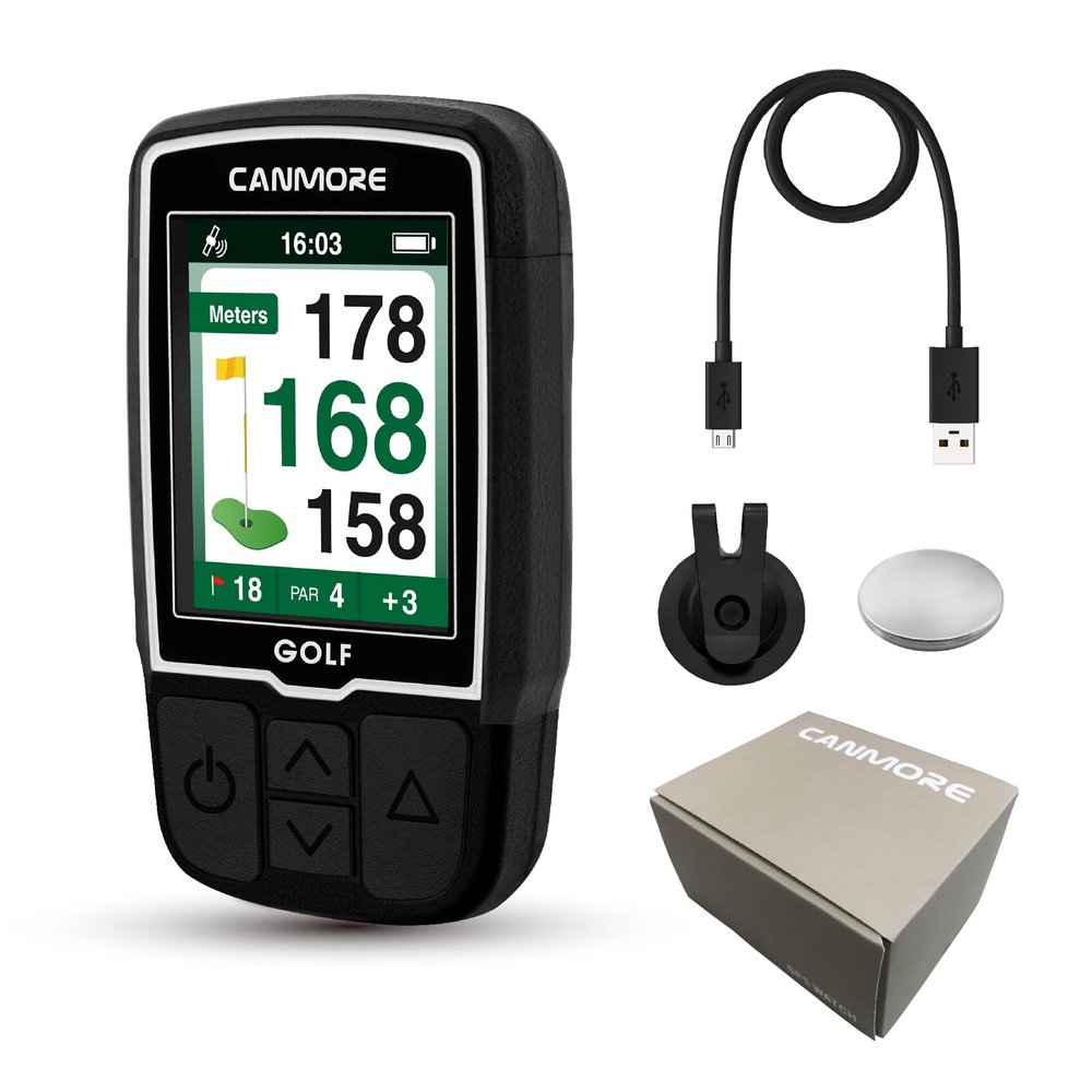 CANMORE HG200 PRO Handheld GPS Golf Device, 41,000+ Free Preloaded Worldwide Course, Upgraded IC Chip, USB Micro Charging Cable, Black