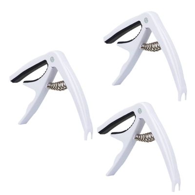 TEMKIN 3pcs Banjo Bass Electirc Clip-on Universal Clip Picks Style Electric Mandolin Ukulele Classical Replacement Change Accessory Guitars Ereplacement Clamp White Metal Acoustic Capo Guitar