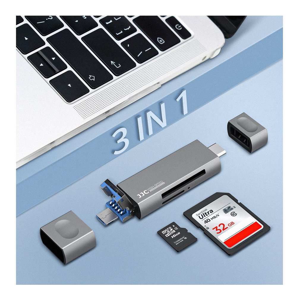 Dual Sd Card Reader USB C,3in1 UHS-I SD Card Reader for iPhone 17 16 Pro Max Plus Air [NO APP][Plug-and-Play][USB 3.0 Micro 2.0 Type-C 3.0], USB C Micro SD Card Reader for PC Laptop