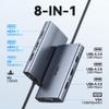 USB C Docking Station Dual Monitor Adapter for Dell HP, Laptop Docking Station 3 Monitors Quad Display USB C Hub Dongle to 4K HDMI+DP+VGA,3 USB2.0,100W PD,8 in 1 Thunderbolt Dock for Lenovo,Surface view 2