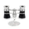 3 X 25 Classic Foldable Opera Glasses Binoculars Metal Body with Chain Optical Lens Theater Telescope Retro Design Women Gifts (Color : A) (A) view 1