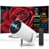 HY300Pro Mini Projector 4K,1080P Smart Portable Projector WiFi 6 5G Wireless Auto Keystone Correction 200 ANSI 8000 Lumens BT 5.0 130 Inch Screen Adjustment 270 Degree Flip Built in Android 11.0 view 1