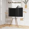 ECOTINY Tripod Easel TV Stand for 43 to 65 Inch LCD LED OLED Screen, Height Adjustable and Swievel TV Stand, Portable Corner TV Floor Stand with Wooden Tray, VESA 400x400mm, Minimalist Black Walnut view 4