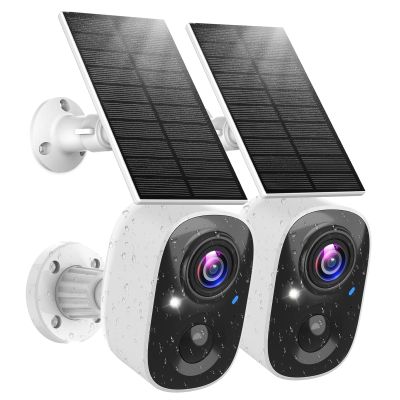 MaxiViz Solar Camera Outdoor Wireless, 2.4G Wi-Fi Security Camera with AI Motion Detection, Cameras for Home Security, 2K Color Night Vision, 2-Way Talk, IP66 Weatherproof, Cloud/SD Storage, 2 Packs