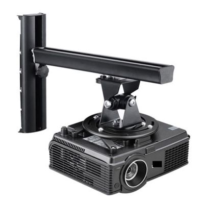 Aluminum Projector Wall Bracket Ceiling Mount Rack for 3 Holes 4 Holes Projector Full Motion Move Horizontal Vertical (Color : Black)