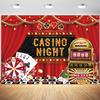 15x10ft Casino Night Backdrop Las Vegas Poker Red Curtains Photography Background Las Vegas Casino Theme Birthday Party Banner Decoration Supplies Photo Booth Props view 1