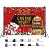 15x10ft Casino Night Backdrop Las Vegas Poker Red Curtains Photography Background Las Vegas Casino Theme Birthday Party Banner Decoration Supplies Photo Booth Props view 2