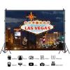 10x6.5ft Las Vegas Backdrop Welcome to Las Vegas Fabulous Casino Night City Photography Background Movie Themed Party Birthday Banner Decoration Supplies Photo Booth Props view 2