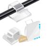 Abnii 100PCS Cable Clips, Adhesive Wire Clips Organizer Cord Clips Management, Cable Staples Outdoor Strong for Wall, Desk, Christmas Lights, String Lights, TV PC Ethernet Cable, Clear Large view 1