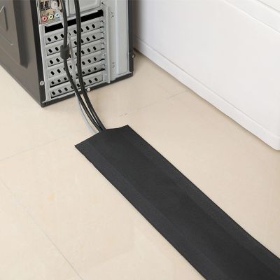 Carpet Cord Cover Black, Floor Wall Wire Hider Protector 3 6 10 18 36 48 55 82 FT Long Flexible Cable Management Self-adhesive Cords Concealer Tape for Organize Cables Wires, Nylon ( Color : Black W 1