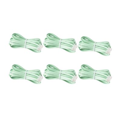 iSoHo Phones Bundle of 6 Telephone Cord - 2 Sets (3 x 15ft, 3 x 25ft) - Crisp Sound, Easy to Use - Perfect for Home or Office - Earth Day Green