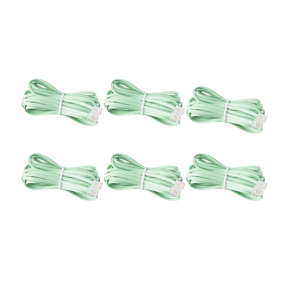 iSoHo Phones Bundle of 6 Telephone Cord - 2 Sets (3 x 15ft, 3 x 25ft) - Crisp Sound, Easy to Use - Perfect for Home or Office - Earth Day Green
