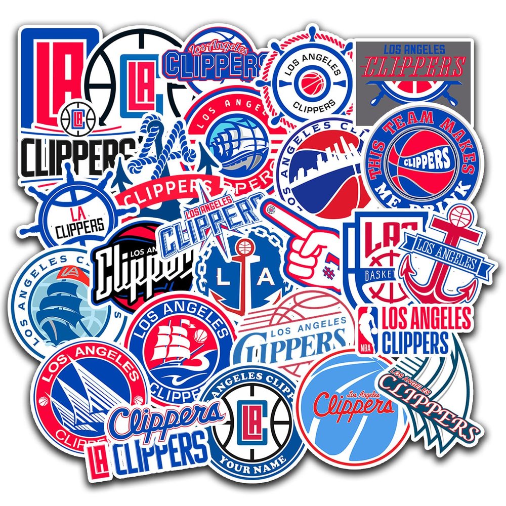 LIONSBRIDGE 27 PCS Los Angeles American Clippers Basketball Stickers for Water Bottle, Laptop, Bicycle, Computer, Motorcycle, Travel Case, Car Decal Decoration Sticker
