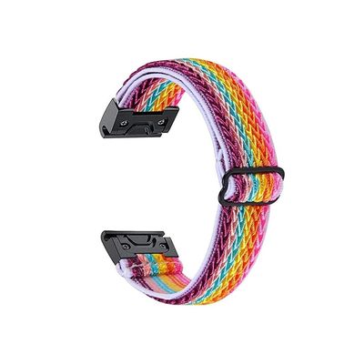 20mm Elastic Nylon Strap For Garmin Fenix 7S 6S Pro 5S Plus Woven Sports Watch Band Loop For Garmin Fenix 7S Clasp (Color : Colorful, Size : 20mm Fenix 6S Pro)