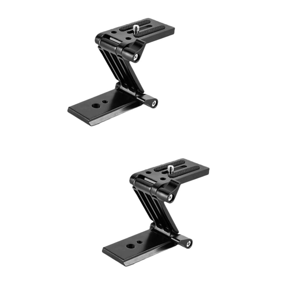 HOMSFOU 2pcs Tilt Bracket Tripod Quick Release Plate for Monopod Slider Rail Gimbal Z-Shaped Design for Cameras Lightweight Portable Black