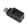 Hemoton 3pcs 3-Port USB 2.0 Hub Splitter Hub Adapter for Pc USB Hub for Hard Drives Black view 2