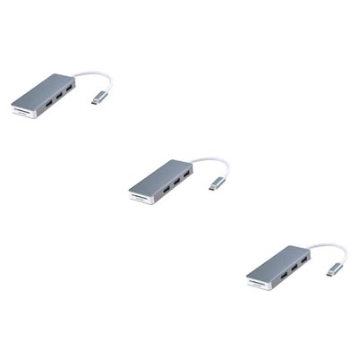 HOMSFOU 3pcs Type- Card Reader USB Ports Interface Portable Adapter for Laptops Like Compact Design Compatible