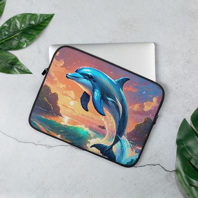 Beautiful and Vibrant Dolphin Laptop Sleeve (13 and 15 in.)
