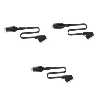 HOMSFOU 3pcs Video Scaler Scart Cord Scart to Digital Converter Audio Video Adapter No Driver Needed