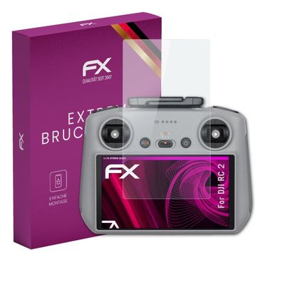atFoliX Plastic Glass Protective Film compatible with DJI RC 2, 9H Hybrid-Glass FX Screen Protector