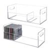 MyGift 2 Pcs Clear Acrylic CD Holder Racks, Stackable CD Storage Box, Music Disc DVD Display Cases, Modern Media Cassette Organizers with Cutout Carrying Handles view 1