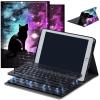AIRWEE for Samsung Galaxy Tab A8 10.5 Case with Keyboard Slim Magnetic Galaxy A8 Tablet 10.5 Keyboard Case Lightweight Adjustable Folio Stand Galaxy tab A8 Cases with Keyboard Cute Cat Starry Sky view 1