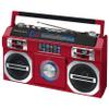 Studebaker SB2149R Master Blaster Bluetooth Boombox with AM/FM Radio, USB Port, CD Player with MP3 Playback, LED EQ and 10 Watts RMS Speaker in Red view 1