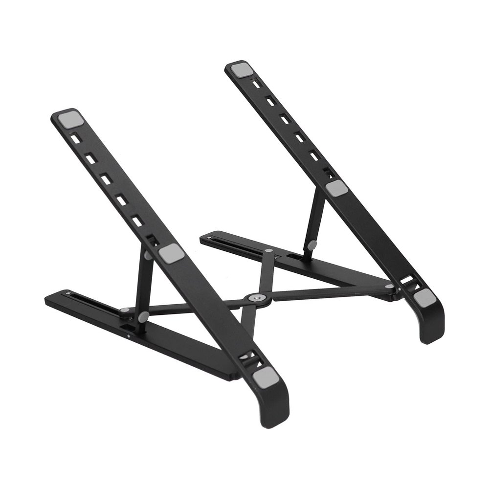 CDQL Laptop Stand for Desk,Adjustable Height Laptop Stand,Aluminum Portable Laptop Stand,Foldable Tablet Notebook Stand,Laptop Riser Cooling Rack for Office Desk Accessories (Black)