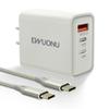 EWUONU 45W USB C Wall Charger Block with 3.3ft Cable, 3Port Fast Charging Plug PD&QC 3.0 Power Adapter for iPhone 15/15 Pro/15 Pro Max/14/13//iPad air6/5/4, S24U/S23U/S22, Earbuds,Google Pixel view 1