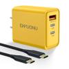 EWUONU 45W USB C Fast Charger Block with 3.3ft C to C Cable, 3-Port (2 PD & 1 QC 3.0) Wall Charger Adapter Compatible with iPhone 17/17 Pro Max, iPad Air/Pro, Samsung S26/S25 Ultra view 1