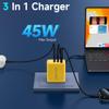 EWUONU 45W USB C Fast Charger Block with 3.3ft C to C Cable, 3-Port (2 PD & 1 QC 3.0) Wall Charger Adapter Compatible with iPhone 17/17 Pro Max, iPad Air/Pro, Samsung S26/S25 Ultra view 3