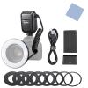 Godox MF-R76C ETTL Macro Ring Flash Light GN14 10 Levels Adjustable Brightness with 8pcs Adapter Ring Large Capacity Battery Replacement for Canon Camera view 1