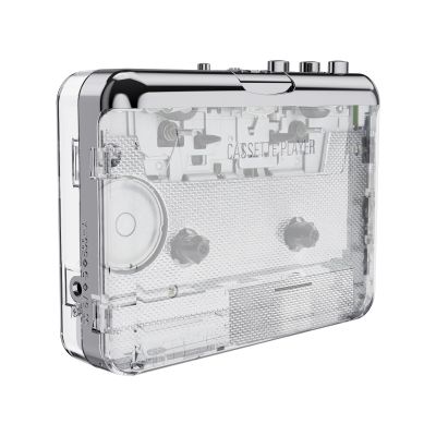 Docooler Cassette Player, Auto Reverse Clear Stereo Cassette Player, Tape-to-MP3 Converter Recorder via PC Cassette Tape Player with Earphone - Transparent
