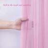 10x10ft Pink Tulle Backdrop Curtain with Lights String for Parites, Sheer Backdrop Curtains for Baby Shower Wedding Birthday Party Photo Shoot Decorations view 4